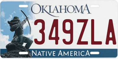 OK license plate 349ZLA
