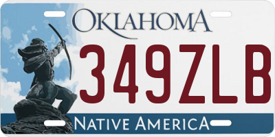 OK license plate 349ZLB