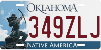 OK license plate 349ZLJ