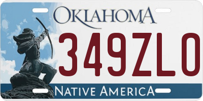 OK license plate 349ZLO