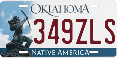 OK license plate 349ZLS