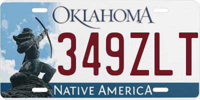 OK license plate 349ZLT