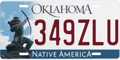 OK license plate 349ZLU
