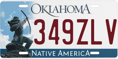 OK license plate 349ZLV