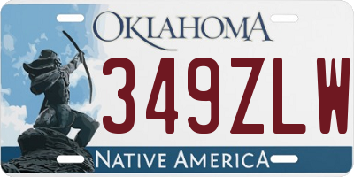 OK license plate 349ZLW