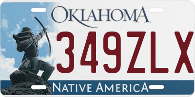 OK license plate 349ZLX