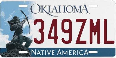 OK license plate 349ZML