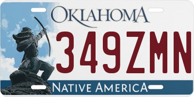 OK license plate 349ZMN