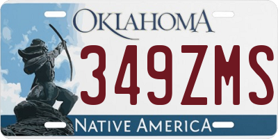 OK license plate 349ZMS