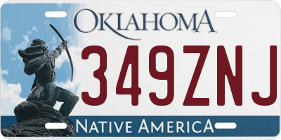 OK license plate 349ZNJ