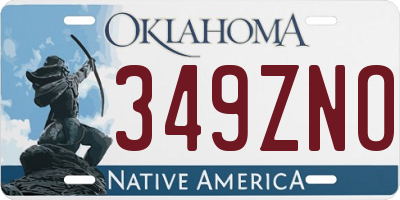OK license plate 349ZNO