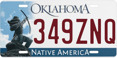 OK license plate 349ZNQ