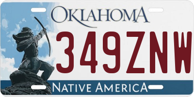 OK license plate 349ZNW