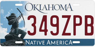 OK license plate 349ZPB
