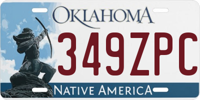 OK license plate 349ZPC