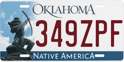 OK license plate 349ZPF