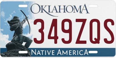 OK license plate 349ZQS