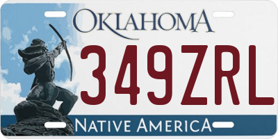 OK license plate 349ZRL