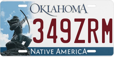 OK license plate 349ZRM