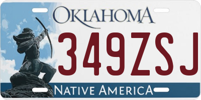 OK license plate 349ZSJ
