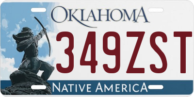 OK license plate 349ZST