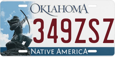 OK license plate 349ZSZ