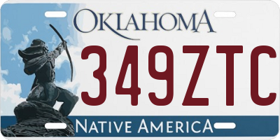 OK license plate 349ZTC
