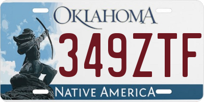 OK license plate 349ZTF