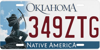 OK license plate 349ZTG