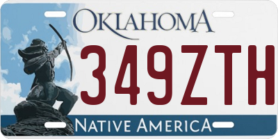 OK license plate 349ZTH