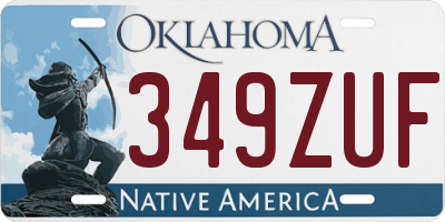 OK license plate 349ZUF