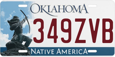 OK license plate 349ZVB