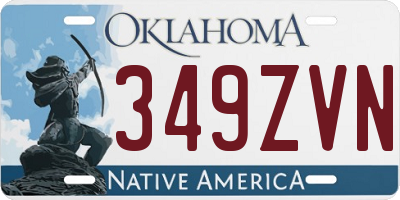 OK license plate 349ZVN