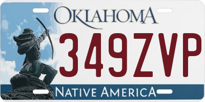 OK license plate 349ZVP