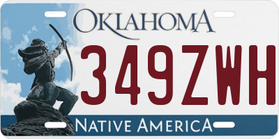 OK license plate 349ZWH