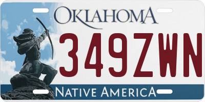 OK license plate 349ZWN