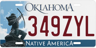 OK license plate 349ZYL
