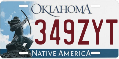 OK license plate 349ZYT