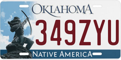 OK license plate 349ZYU