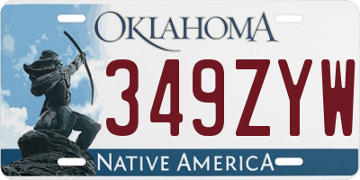 OK license plate 349ZYW