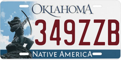 OK license plate 349ZZB