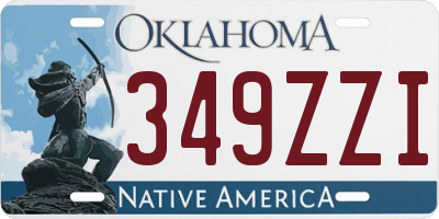 OK license plate 349ZZI