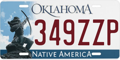 OK license plate 349ZZP