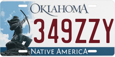 OK license plate 349ZZY