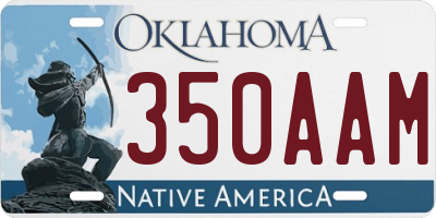 OK license plate 350AAM