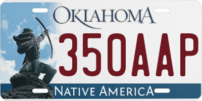 OK license plate 350AAP