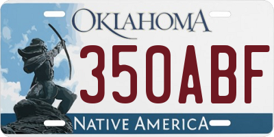 OK license plate 350ABF