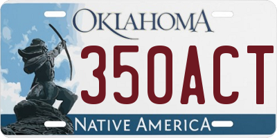 OK license plate 350ACT