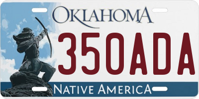 OK license plate 350ADA
