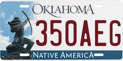 OK license plate 350AEG